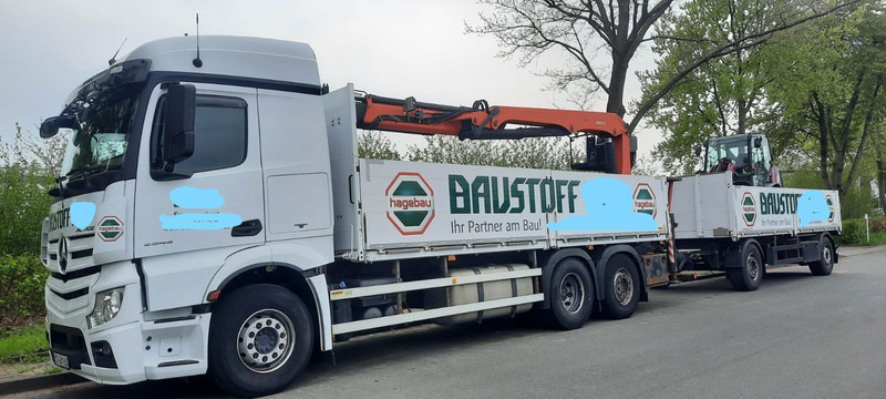 Mercedes-Benz 2545 Actros Pritsche Kran Palfinger PK21001 - Platós teherautó, Darus autó: 1 kép. Mercedes-Benz 2545 Actros Pritsche Kran Palfinger PK21001 - Platós teherautó, Darus autó: 1 kép.