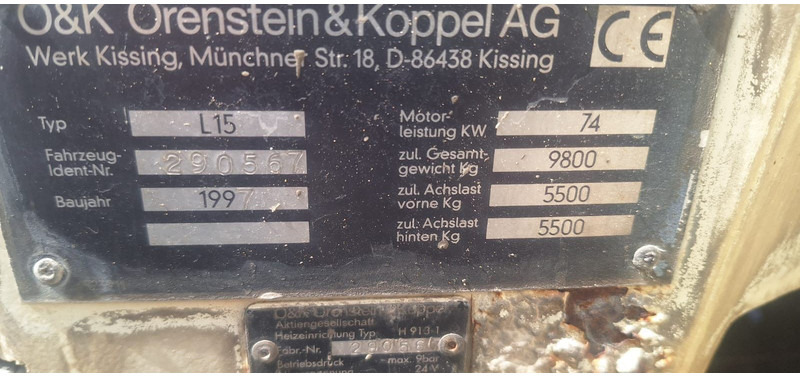 O & K L15 1-Hand - Gumikerekes homlokrakodó: 5 kép. O & K L15 1-Hand - Gumikerekes homlokrakodó: 5 kép.