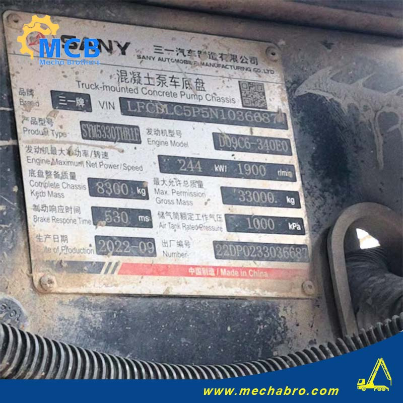 SANY SYM5330THRIF - Betonpumpa: 3 kép. SANY SYM5330THRIF - Betonpumpa: 3 kép.