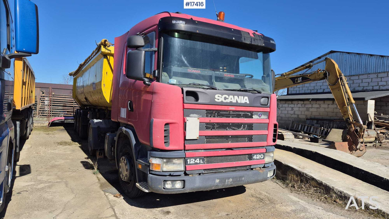 Tractor SCANIA 124L 420KM (2003) + BERGER tipper semi-trailer (2007) - Nyergesvontató: 2 kép. Tractor SCANIA 124L 420KM (2003) + BERGER tipper semi-trailer (2007) - Nyergesvontató: 2 kép.