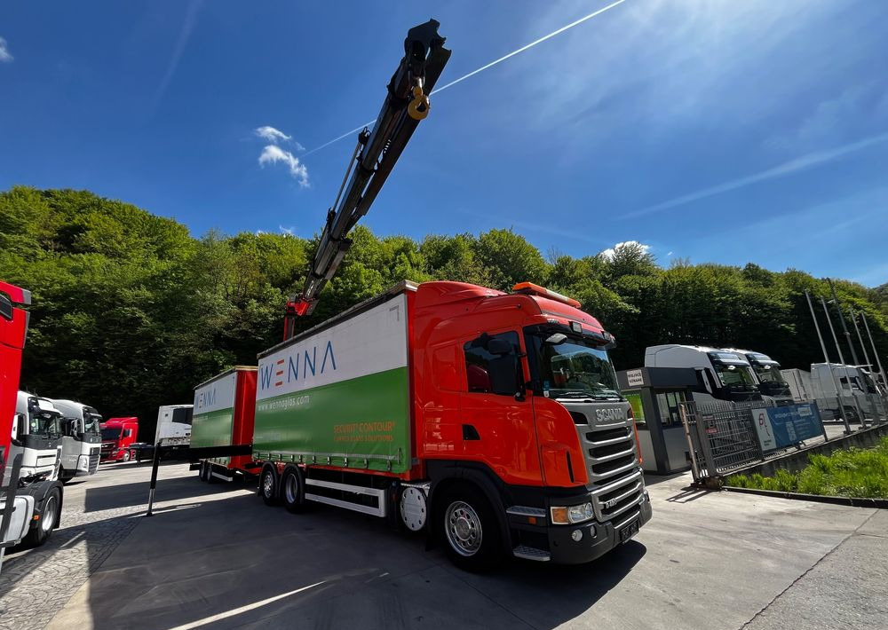 Scania G420 // Tandem // HDS Palfinger 18002 EH // Przyczepa // Oś skrętna podnoszona // Video !!! - Ponyvás teherautó, Darus autó: 2 kép. Scania G420 // Tandem // HDS Palfinger 18002 EH // Przyczepa // Oś skrętna podnoszona // Video !!! - Ponyvás teherautó, Darus autó: 2 kép.