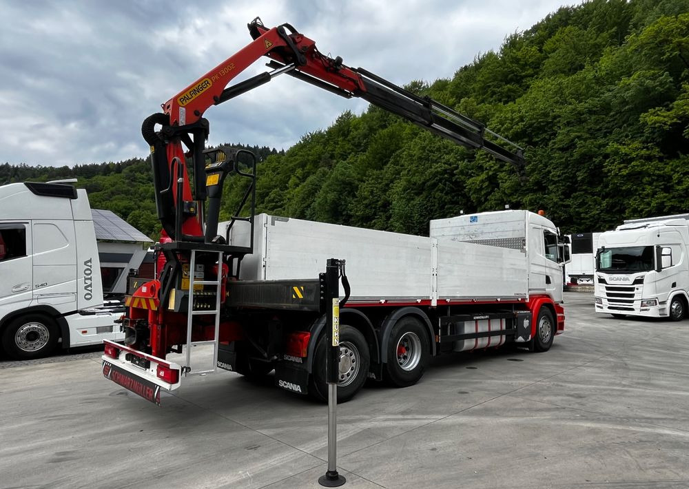 Scania G450 // 6x2// Skrzynia 6.40x2.49 // HDS Palfinger // Oś skrętna podnoszona // - Platós teherautó, Darus autó: 4 kép. Scania G450 // 6x2// Skrzynia 6.40x2.49 // HDS Palfinger // Oś skrętna podnoszona // - Platós teherautó, Darus autó: 4 kép.