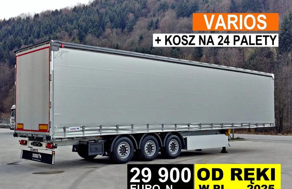 Schmitz Cargobull VARIOS + 24 PAL KOSZ - Ponyvás félpótkocsi: 1 kép. Schmitz Cargobull VARIOS + 24 PAL KOSZ - Ponyvás félpótkocsi: 1 kép.