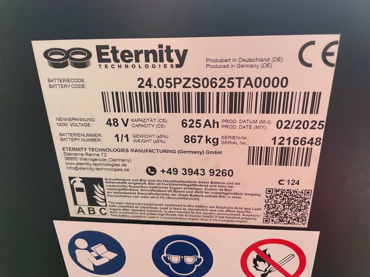 Eternity 48V 5 EPzS 625 - Akkumulátor - Anyagmozgató gép: 2 kép. Eternity 48V 5 EPzS 625 - Akkumulátor - Anyagmozgató gép: 2 kép.