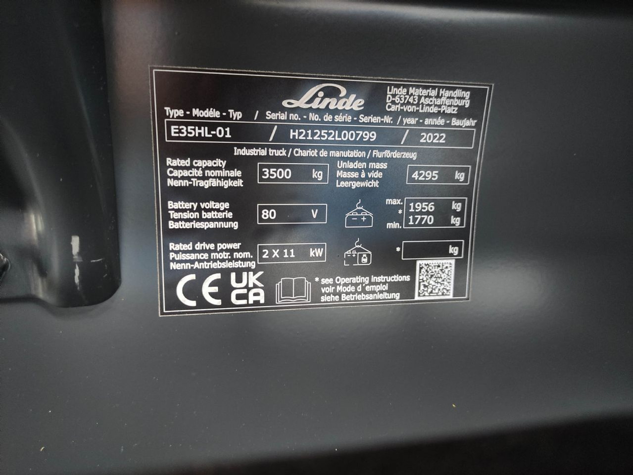 Linde E35HL-01-1252 *Batterie NEU* - Elektromos targonca: 5 kép. Linde E35HL-01-1252 *Batterie NEU* - Elektromos targonca: 5 kép.