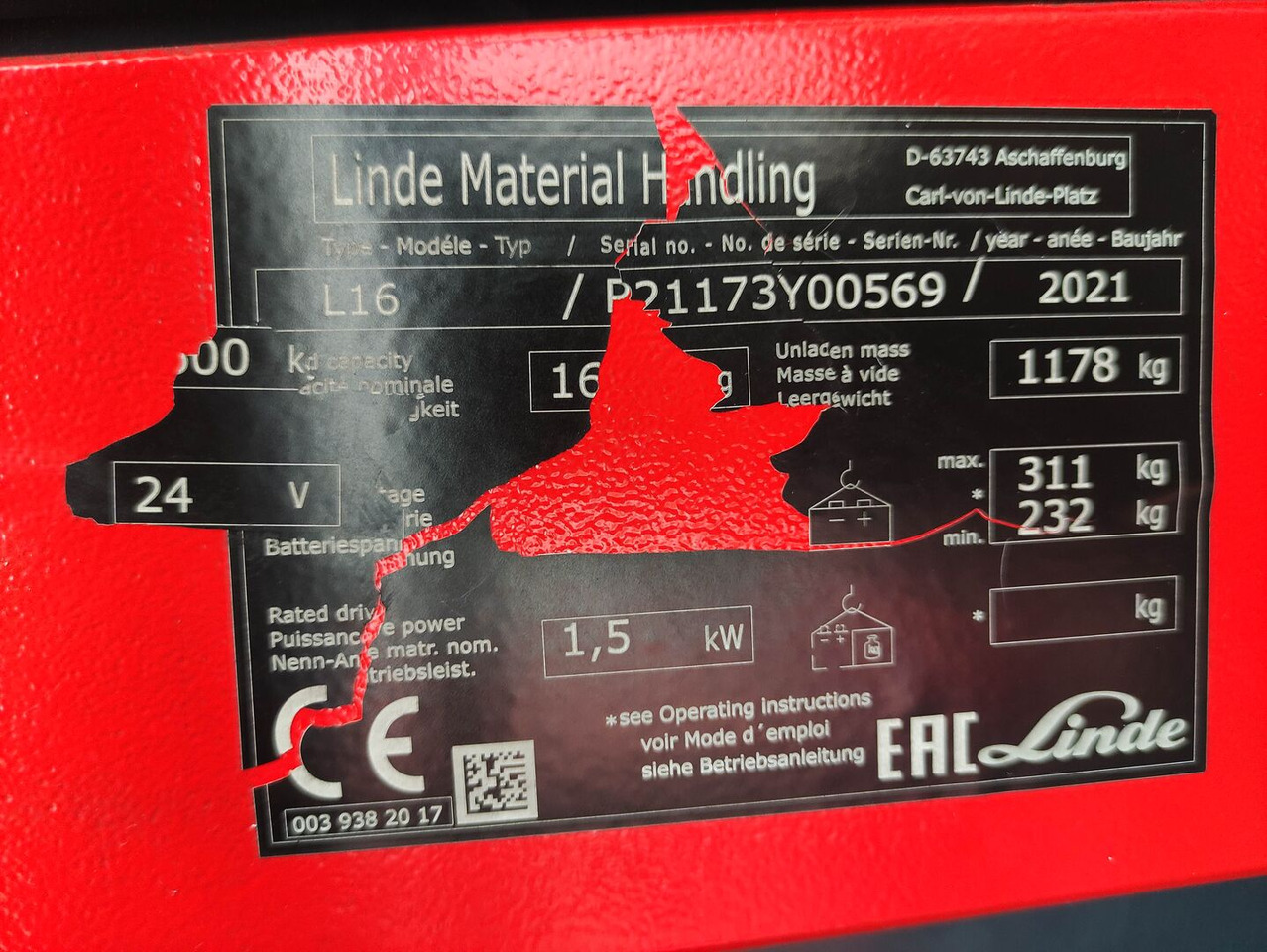 Linde L16i-1173 - Emelőtargoncá: 5 kép. Linde L16i-1173 - Emelőtargoncá: 5 kép.