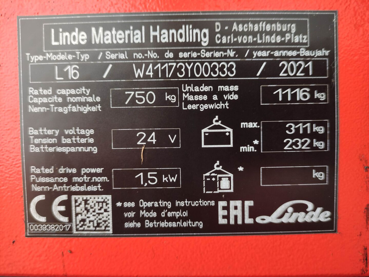 Linde L16i-1173 - Emelőtargoncá: 5 kép. Linde L16i-1173 - Emelőtargoncá: 5 kép.