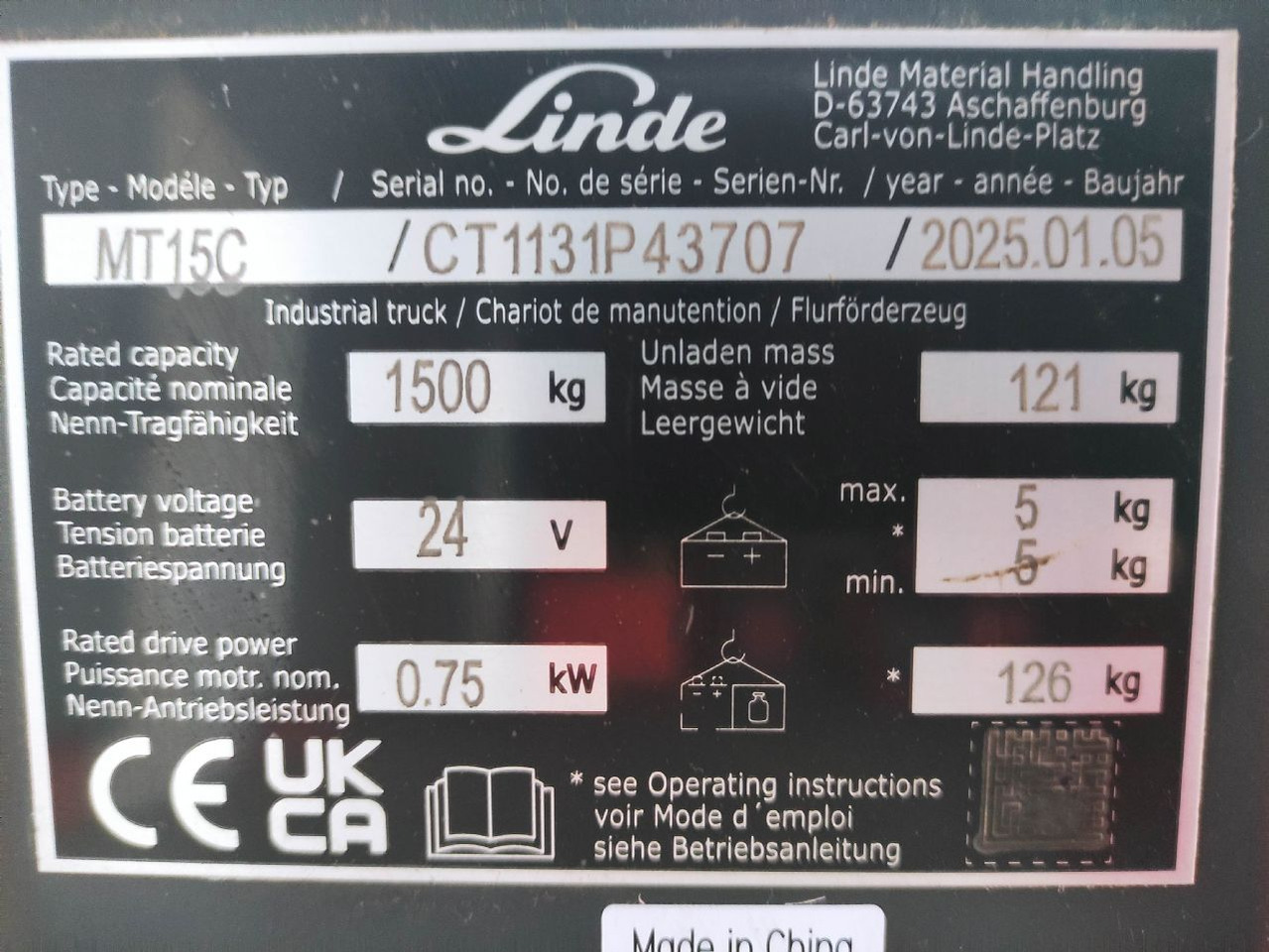 Linde MT15C - Kézi raklapemelő: 5 kép. Linde MT15C - Kézi raklapemelő: 5 kép.