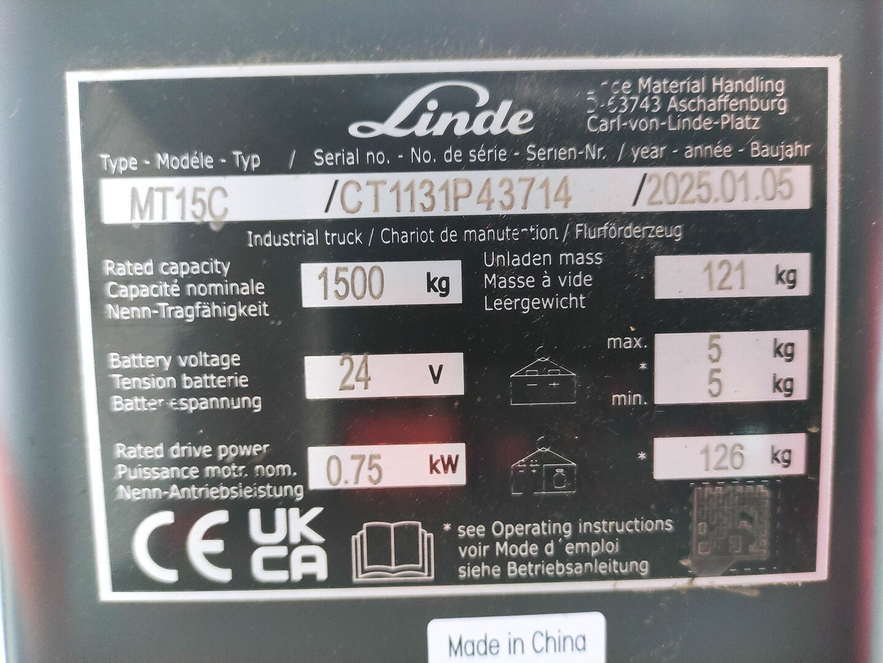 Linde MT15C - Kézi raklapemelő: 5 kép. Linde MT15C - Kézi raklapemelő: 5 kép.