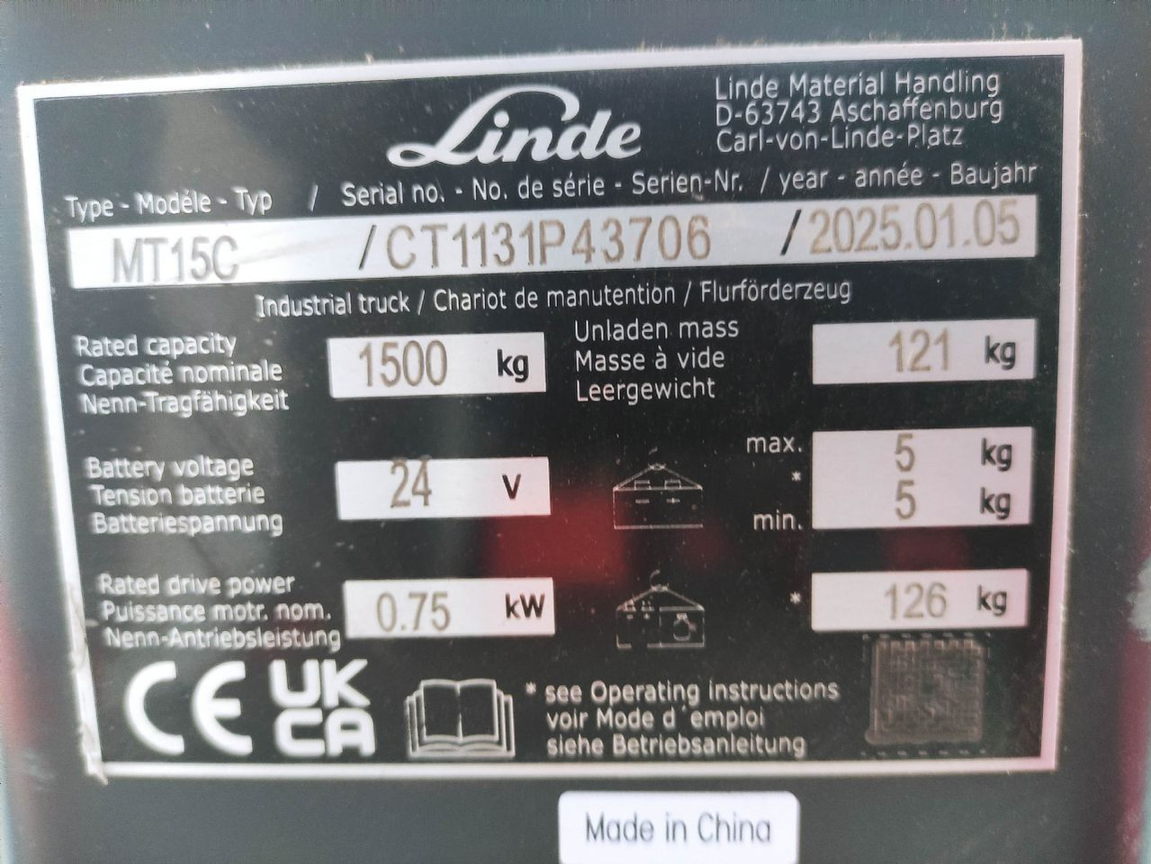 Linde MT15C - Kézi raklapemelő: 5 kép. Linde MT15C - Kézi raklapemelő: 5 kép.