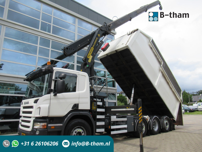 Scania P360 B 8X2*6 Kipper + Palfinger 22T/M - Billenőplatós teherautó, Darus autó: 1 kép. Scania P360 B 8X2*6 Kipper + Palfinger 22T/M - Billenőplatós teherautó, Darus autó: 1 kép.