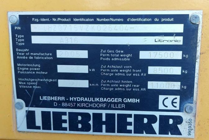 Liebherr A 316 LITRONIC TL + 2005 DEUTZ 13400 STD. Liebherr A 316 LITRONIC TL + 2005 DEUTZ 13400 STD. - Gumikerekes kotró: 4 kép. Liebherr A 316 LITRONIC TL + 2005 DEUTZ 13400 STD. Liebherr A 316 LITRONIC TL + 2005 DEUTZ 13400 STD. - Gumikerekes kotró: 4 kép.
