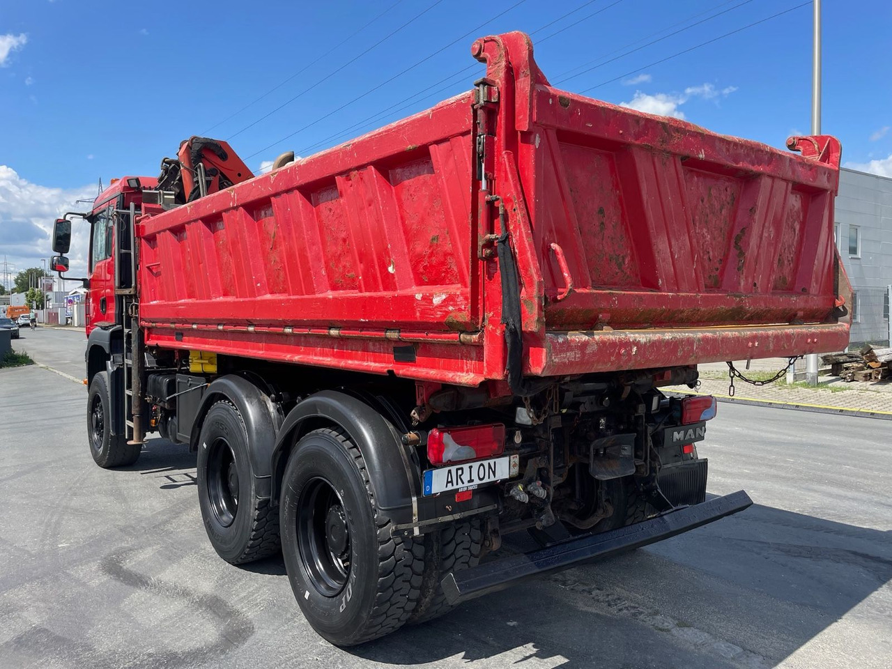 MAN TGA 26.360 6x6H Dreiseitenkipper/Kran/PALFINGER - Billenőplatós teherautó, Darus autó: 4 kép. MAN TGA 26.360 6x6H Dreiseitenkipper/Kran/PALFINGER - Billenőplatós teherautó, Darus autó: 4 kép.