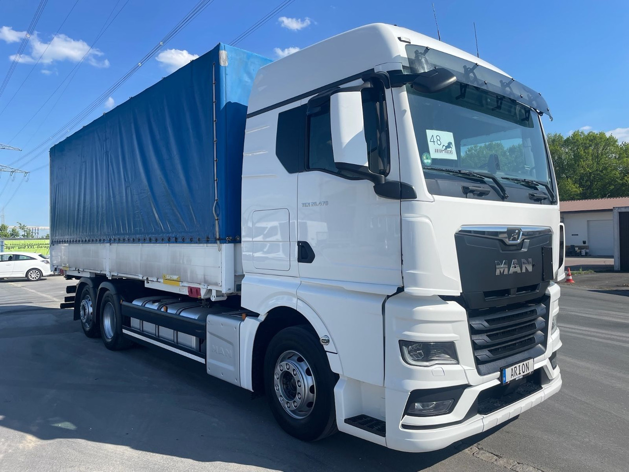 MAN TGX 26.470 6x2-4 LL Pritsche+Plane/BDF/NLA/EU6d - Ponyvás teherautó: 1 kép. MAN TGX 26.470 6x2-4 LL Pritsche+Plane/BDF/NLA/EU6d - Ponyvás teherautó: 1 kép.