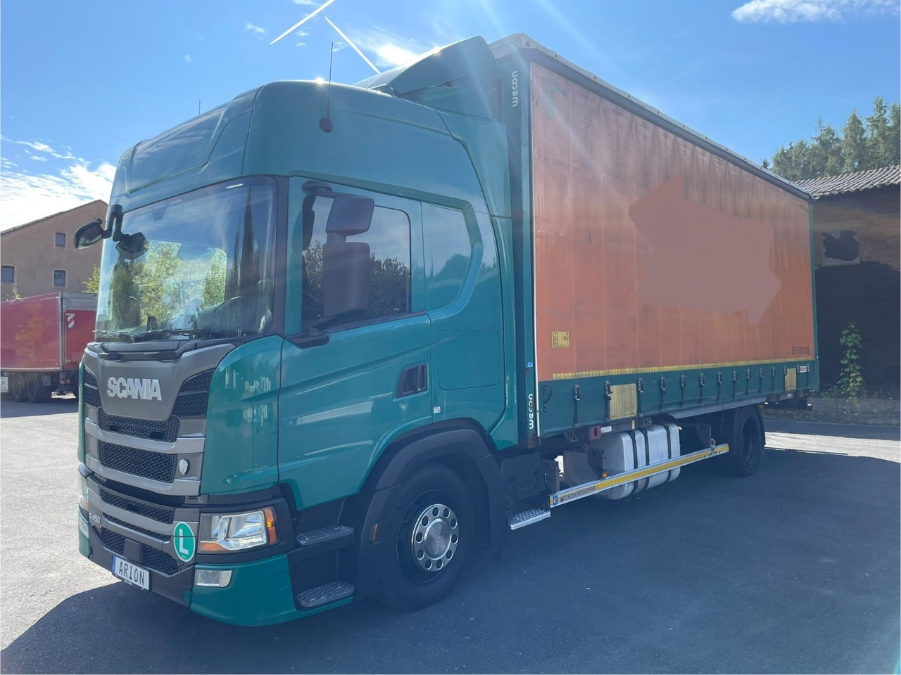 Scania G450 Pritsche+Plane/Wechsler/WECON/StandAC/EU6d - Ponyvás teherautó: 3 kép. Scania G450 Pritsche+Plane/Wechsler/WECON/StandAC/EU6d - Ponyvás teherautó: 3 kép.