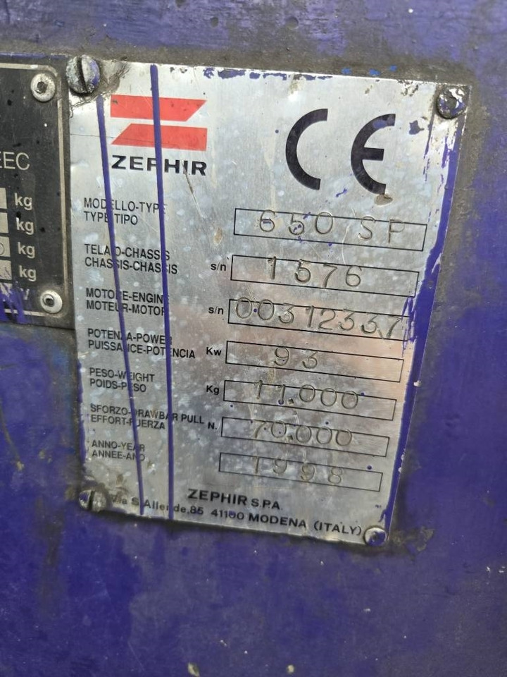 Anyagmozgató gép ZEPHIR 650SP: 8 kép.