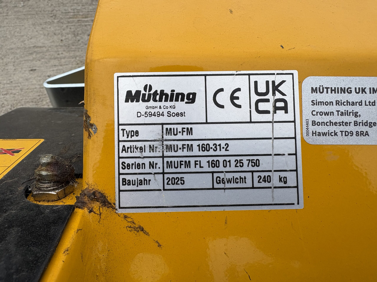 Muthing MU-FM160 JD Outfront Flail Mower - Kerti fűkasza: 4 kép. Muthing MU-FM160 JD Outfront Flail Mower - Kerti fűkasza: 4 kép.