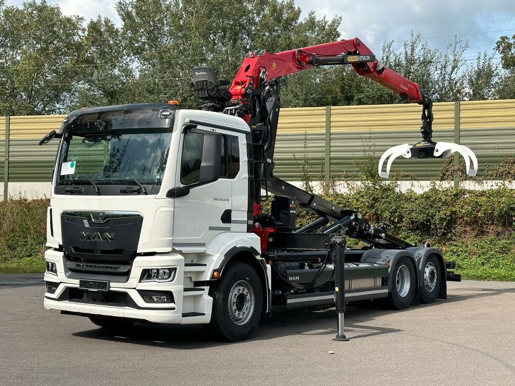MAN TGS 26.470 6x2 Abrollkipper + Kran EPSILON - Horgos rakodó teherautó, Darus autó: 1 kép. MAN TGS 26.470 6x2 Abrollkipper + Kran EPSILON - Horgos rakodó teherautó, Darus autó: 1 kép.