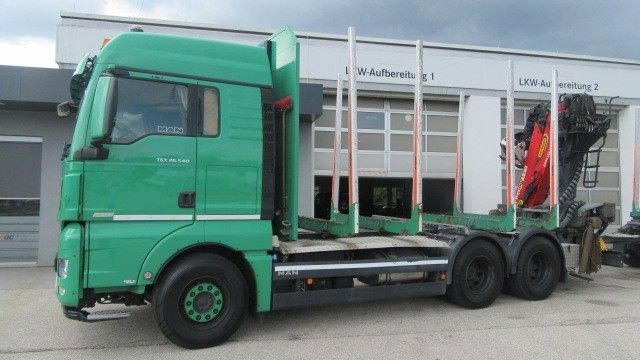 MAN TGX 26.540L inkl. 3 Achs-Anhänger - Rönkszállító teherautó, Darus autó: 1 kép. MAN TGX 26.540L inkl. 3 Achs-Anhänger - Rönkszállító teherautó, Darus autó: 1 kép.