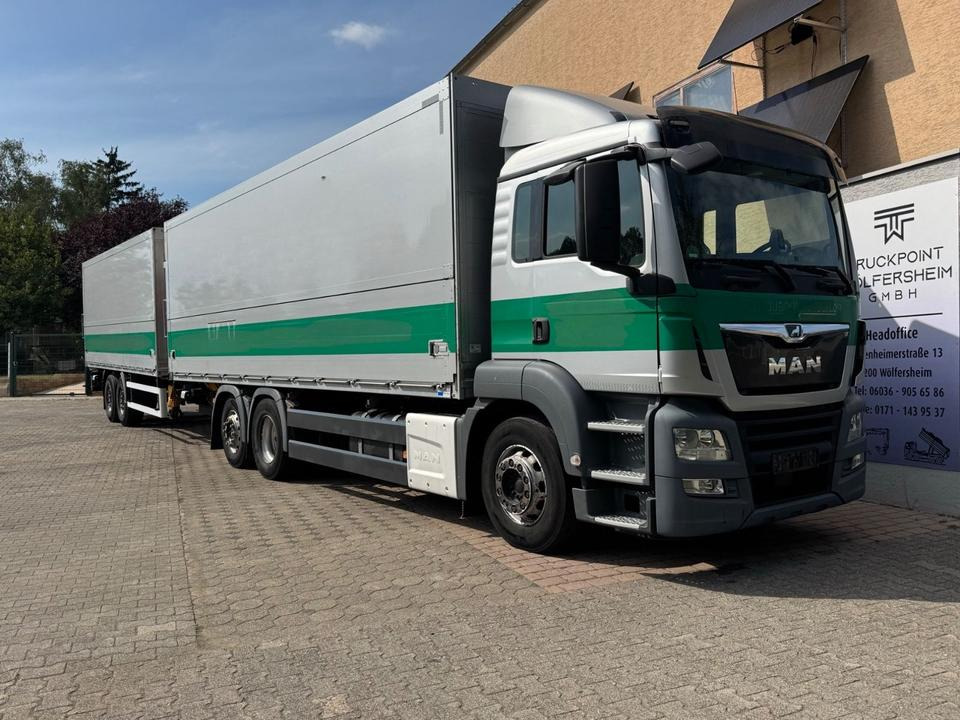 MAN TGS 26.460 2xAHK/2xLBW/Lenk-Lift/kpl.Zug - Dobozos felépítményű teherautó: 1 kép. MAN TGS 26.460 2xAHK/2xLBW/Lenk-Lift/kpl.Zug - Dobozos felépítményű teherautó: 1 kép.