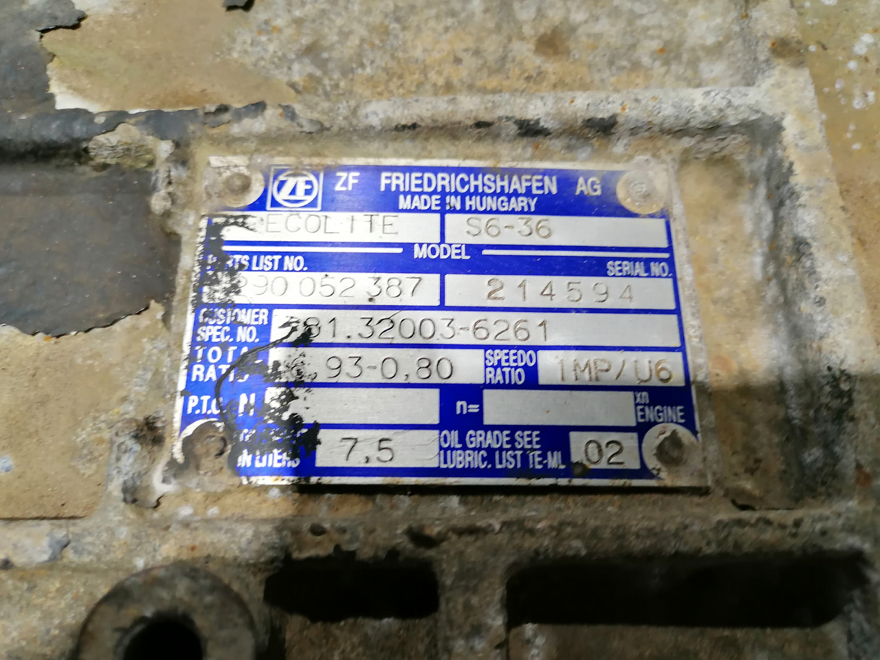 ZF ECOLITE S6-36 - Sebességváltó: 5 kép. ZF ECOLITE S6-36 - Sebességváltó: 5 kép.