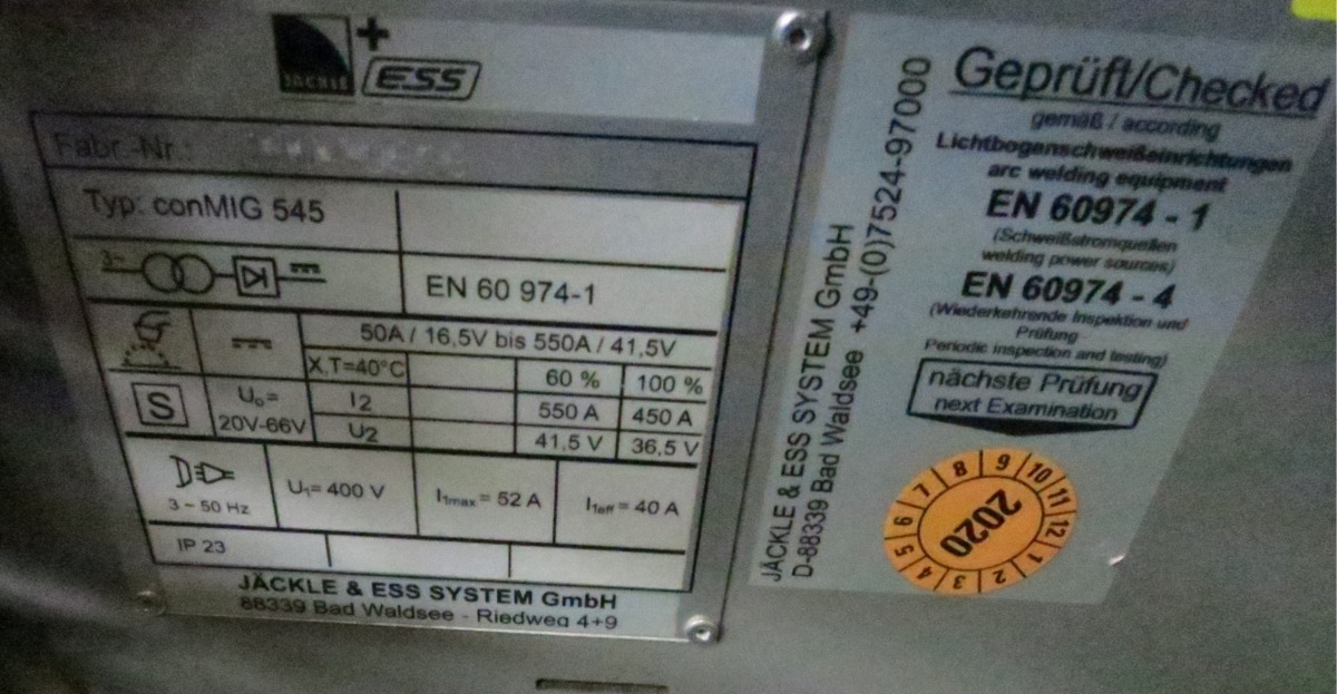 Jaeckle conMIG 545 - Hegesztőberendezés: 3 kép. Jaeckle conMIG 545 - Hegesztőberendezés: 3 kép.