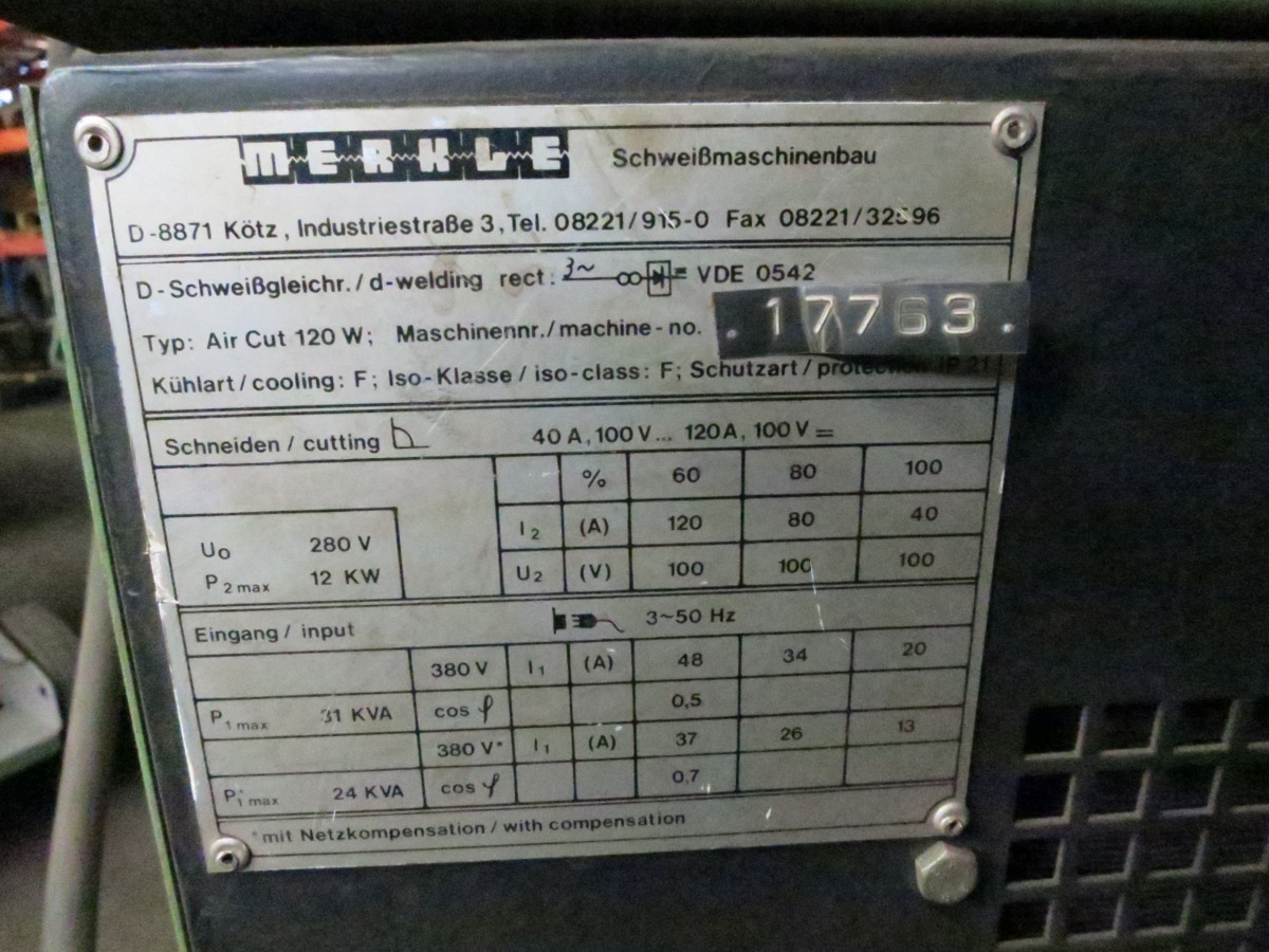 Merkle Air Cut 120W - Hegesztőberendezés: 3 kép. Merkle Air Cut 120W - Hegesztőberendezés: 3 kép.