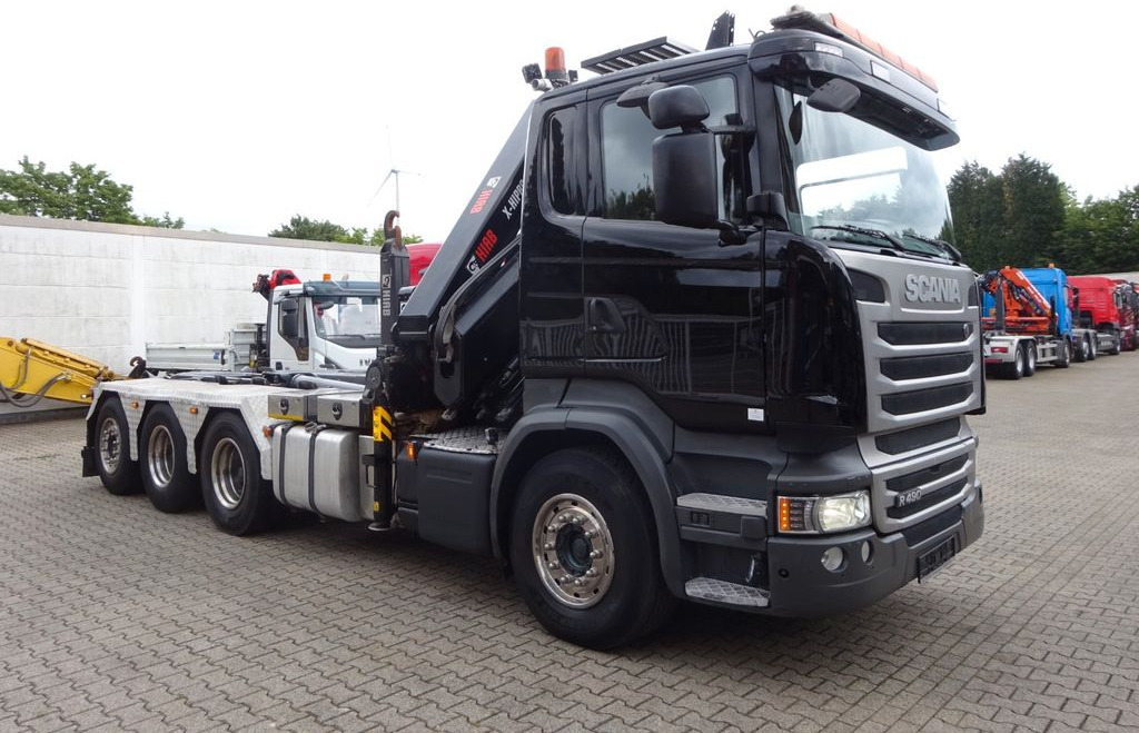 Horgos rakodó teherautó, Darus autó Scania R490 Abroller + HIAB 302E-6 Bj.2021 !Kran TRIDEM: 13 kép.