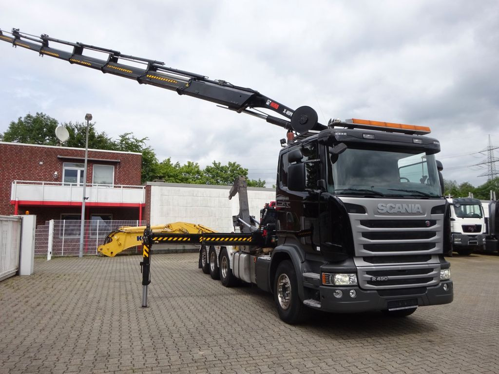Scania R490 Abroller + HIAB 302E-6 Bj.2021 !Kran TRIDEM - Horgos rakodó teherautó, Darus autó: 4 kép. Scania R490 Abroller + HIAB 302E-6 Bj.2021 !Kran TRIDEM - Horgos rakodó teherautó, Darus autó: 4 kép.