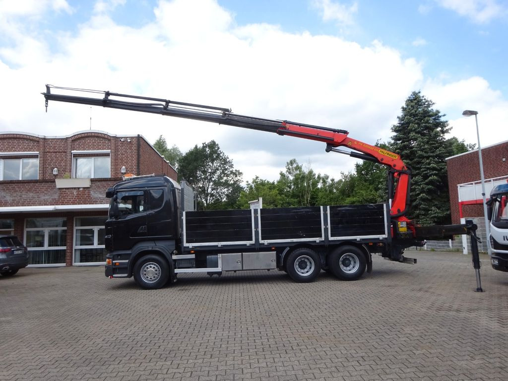 Scania R620 V8 Pritsche + PALFINGER 22002EH Kran - Darus autó, Platós teherautó: 1 kép. Scania R620 V8 Pritsche + PALFINGER 22002EH Kran - Darus autó, Platós teherautó: 1 kép.