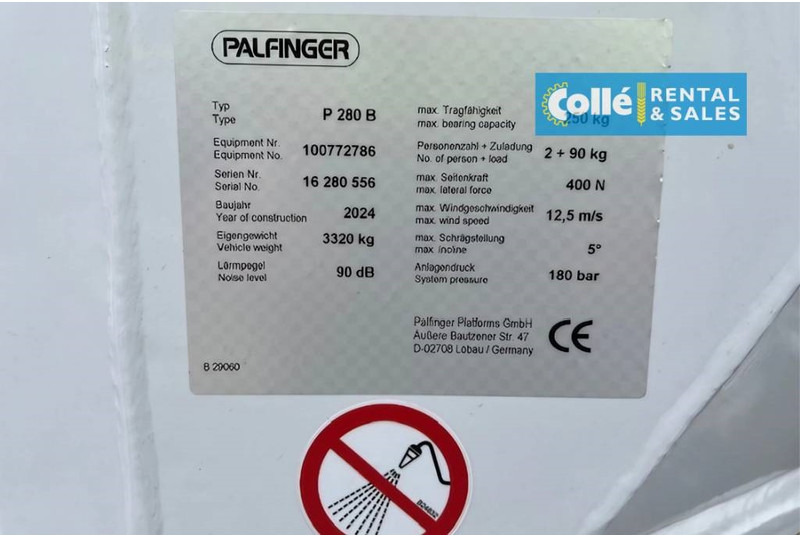 Új Emelőkosaras teherautó Palfinger P 280 B | 2024: 14 kép.