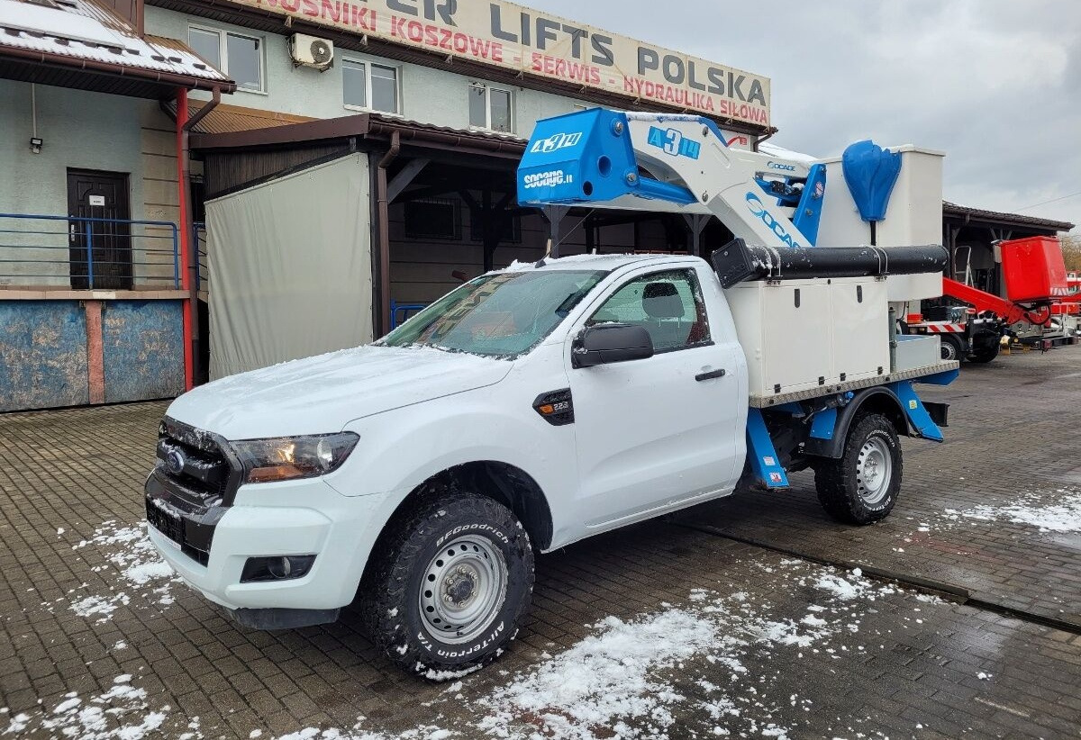 Emelőkosaras teherautó Ford Ranger 4x4 pick-up - 13m Socage A314 - bucket truck boom lift: 1 kép.