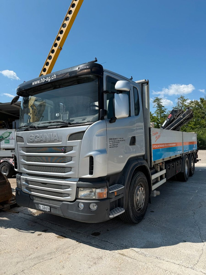 Scania G440 Brücke mit Ladekran - Platós teherautó, Darus autó: 2 kép. Scania G440 Brücke mit Ladekran - Platós teherautó, Darus autó: 2 kép.