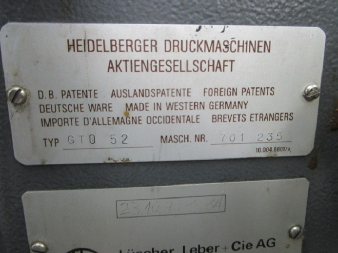 Ofszet nyomdagép HB GTO 52: 10 kép. Ofszet nyomdagép HB GTO 52: 10 kép.