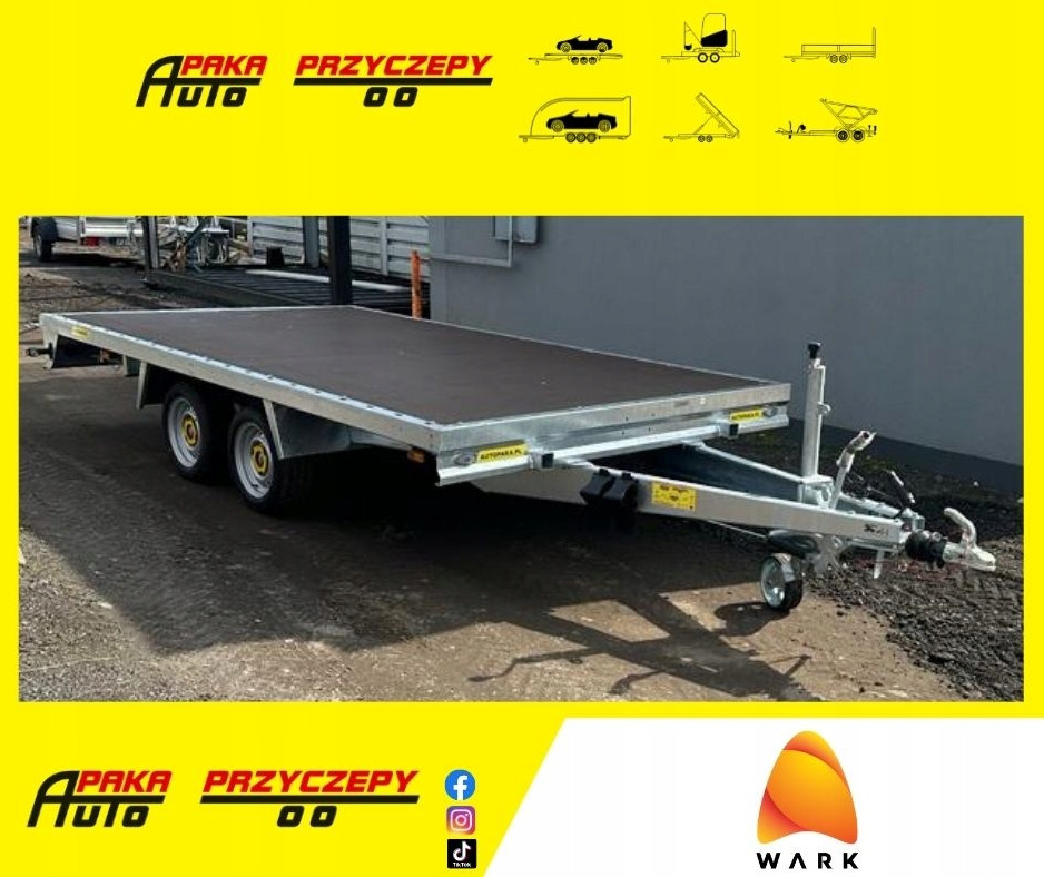 PLATFORMY PRZYCZEPA 4x2 WARK DMC 2700 / WARK 4x2 Platform Trailer DMC 2700 - Platós pótkocsi: 1 kép. PLATFORMY PRZYCZEPA 4x2 WARK DMC 2700 / WARK 4x2 Platform Trailer DMC 2700 - Platós pótkocsi: 1 kép.