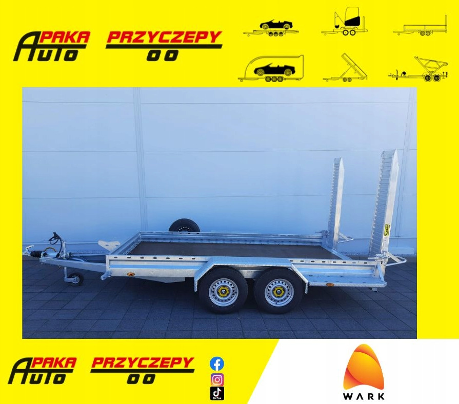 PRZYCZEPA DO KOPARKI MINIKOPARKI ŁADOWARKI Z NAJAZDAMI ALUMINIOWYMI 3500 KG / EXCAVATOR MINI EXCAVATOR LOADER TRAILER WITH ALUMINUM RAMPS 3500 KG - Gépszállító utánfutó: 1 kép. PRZYCZEPA DO KOPARKI MINIKOPARKI ŁADOWARKI Z NAJAZDAMI ALUMINIOWYMI 3500 KG / EXCAVATOR MINI EXCAVATOR LOADER TRAILER WITH ALUMINUM RAMPS 3500 KG - Gépszállító utánfutó: 1 kép.