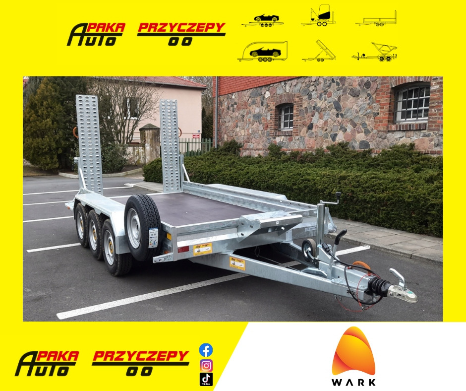 PRZYCZEPA LAWETA DO MINIKOPARKI KOPARKI Z NAJAZDAMI STALOWYMI - 3 OSIE / MINI EXCAVATOR TRANSPORTER TRAILER WITH STEEL RAMPS - 3 AXLES - Gépszállító utánfutó: 1 kép. PRZYCZEPA LAWETA DO MINIKOPARKI KOPARKI Z NAJAZDAMI STALOWYMI - 3 OSIE / MINI EXCAVATOR TRANSPORTER TRAILER WITH STEEL RAMPS - 3 AXLES - Gépszállító utánfutó: 1 kép.