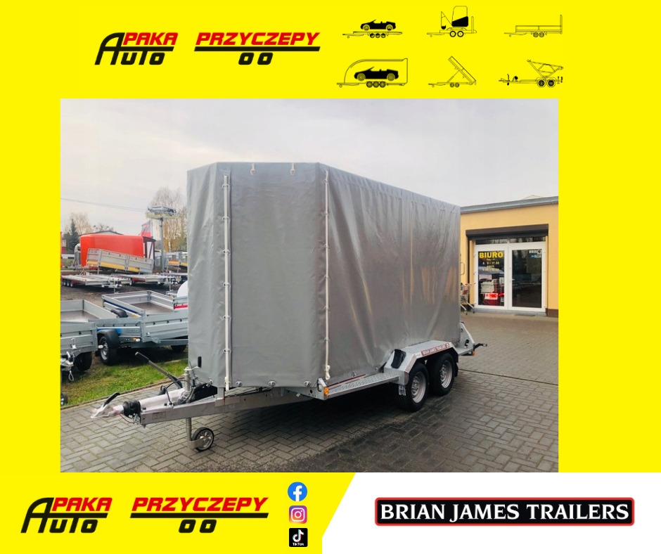 PRZYCZEPA LAWETA DO MINIKOPARKI ŻURAWIA Z PLANDEKĄ / MINI EXCAVATOR CRANE TRANSPORTER TRAILER WITH TARPAULIN - Gépszállító utánfutó: 1 kép. PRZYCZEPA LAWETA DO MINIKOPARKI ŻURAWIA Z PLANDEKĄ / MINI EXCAVATOR CRANE TRANSPORTER TRAILER WITH TARPAULIN - Gépszállító utánfutó: 1 kép.