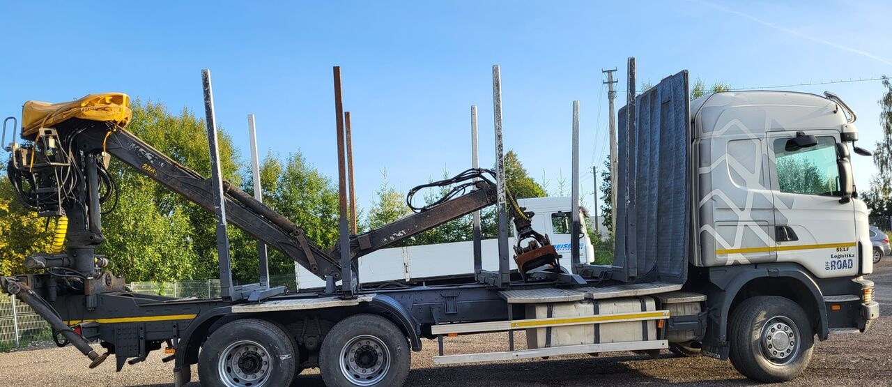 Scania G480 - Rönkszállító teherautó, Darus autó: 4 kép. Scania G480 - Rönkszállító teherautó, Darus autó: 4 kép.