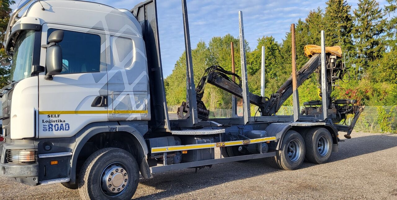 Scania G480 - Rönkszállító teherautó, Darus autó: 1 kép. Scania G480 - Rönkszállító teherautó, Darus autó: 1 kép.