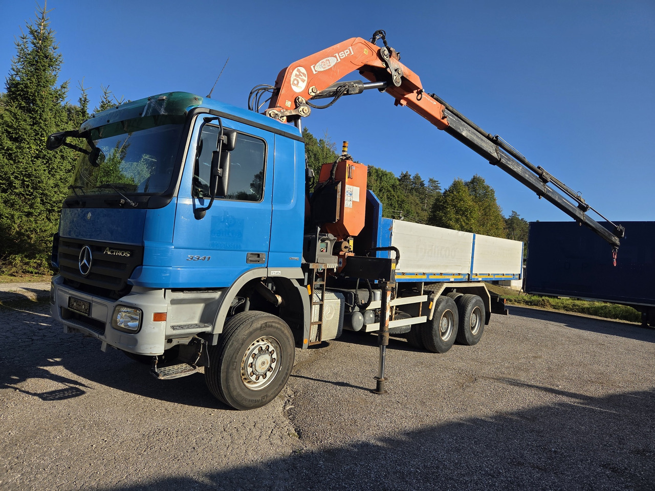 MERCEDES-BENZ ACTROS 3341 6x6 + CRANE PM 30 Radio Control - Platós teherautó, Darus autó: 1 kép. MERCEDES-BENZ ACTROS 3341 6x6 + CRANE PM 30 Radio Control - Platós teherautó, Darus autó: 1 kép.