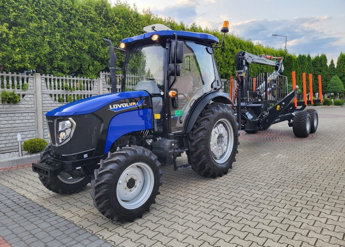 LOVOL Zestaw Traktor LOVOL M755 Przyczepa do drewna BMF 8TPro Stan Nowy Fabryczny - Fakitermelő gép: 1 kép. LOVOL Zestaw Traktor LOVOL M755 Przyczepa do drewna BMF 8TPro Stan Nowy Fabryczny - Fakitermelő gép: 1 kép.