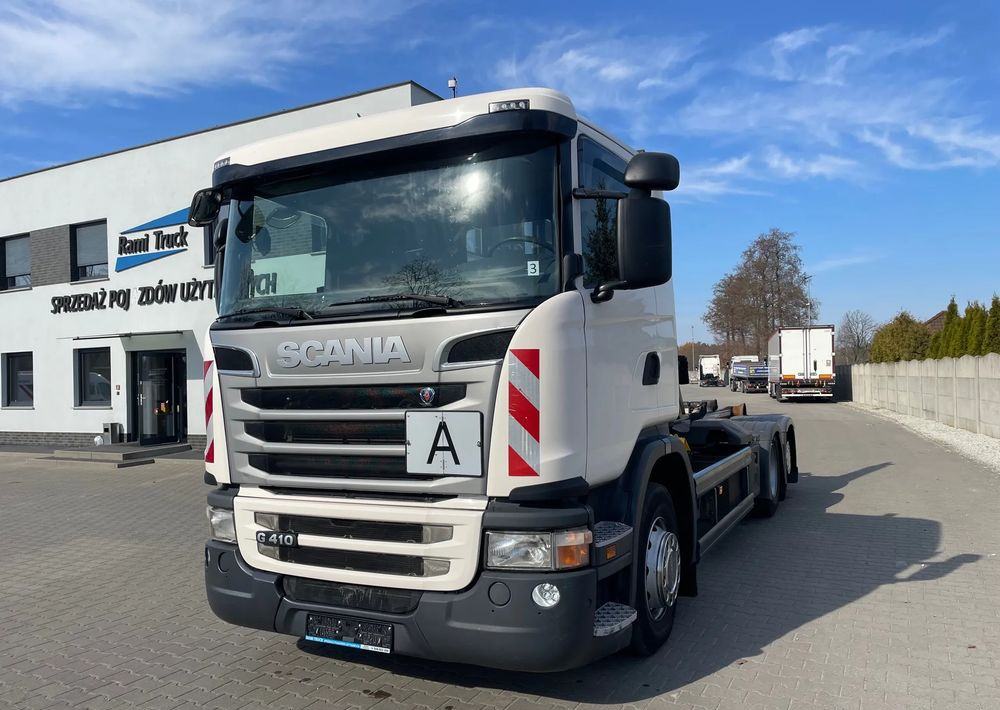 Scania R410 Hakowiec MEILLER RK20 65 - Horgos rakodó teherautó: 2 kép. Scania R410 Hakowiec MEILLER RK20 65 - Horgos rakodó teherautó: 2 kép.