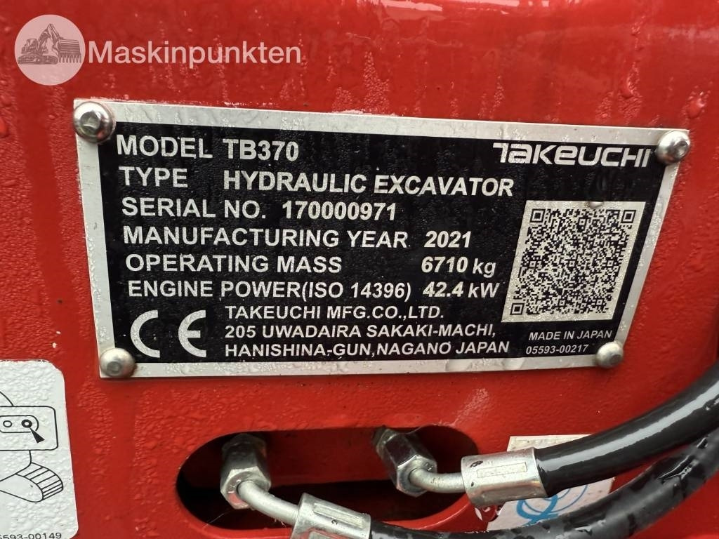 Takeuchi TB 370 - Lánctalpas kotró: 5 kép. Takeuchi TB 370 - Lánctalpas kotró: 5 kép.