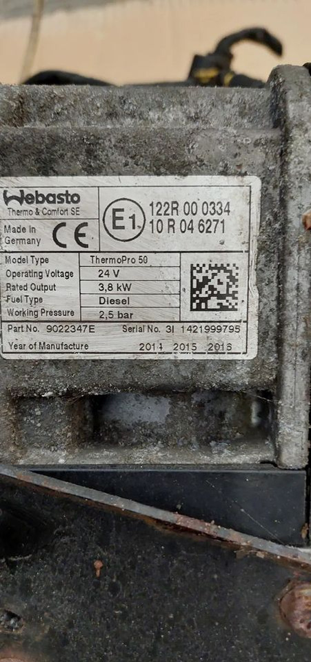 OGRZEWANIE POSTOJOWE WEBASTO TERMOPRO 50 MERCEDES ACTROS MP4 - Fűtés/ Szellőzés gep - Teherautó: 2 kép. OGRZEWANIE POSTOJOWE WEBASTO TERMOPRO 50 MERCEDES ACTROS MP4 - Fűtés/ Szellőzés gep - Teherautó: 2 kép.