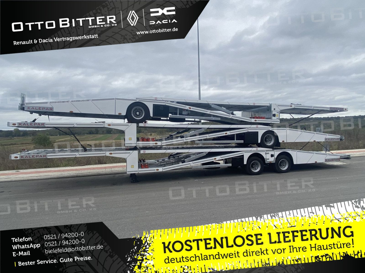 KALEPAR KLP119V4 4er-Autotransporter 1xAchse VDI - Félpótkocsi autószállító: 1 kép. KALEPAR KLP119V4 4er-Autotransporter 1xAchse VDI - Félpótkocsi autószállító: 1 kép.