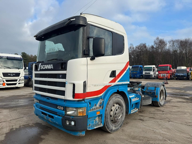 Scania 124 - 420 (MANUAL GEARBOX / BOITE MANUELLE / PTO / HYDRAULIC / PERFECT) - Nyergesvontató: 1 kép. Scania 124 - 420 (MANUAL GEARBOX / BOITE MANUELLE / PTO / HYDRAULIC / PERFECT) - Nyergesvontató: 1 kép.