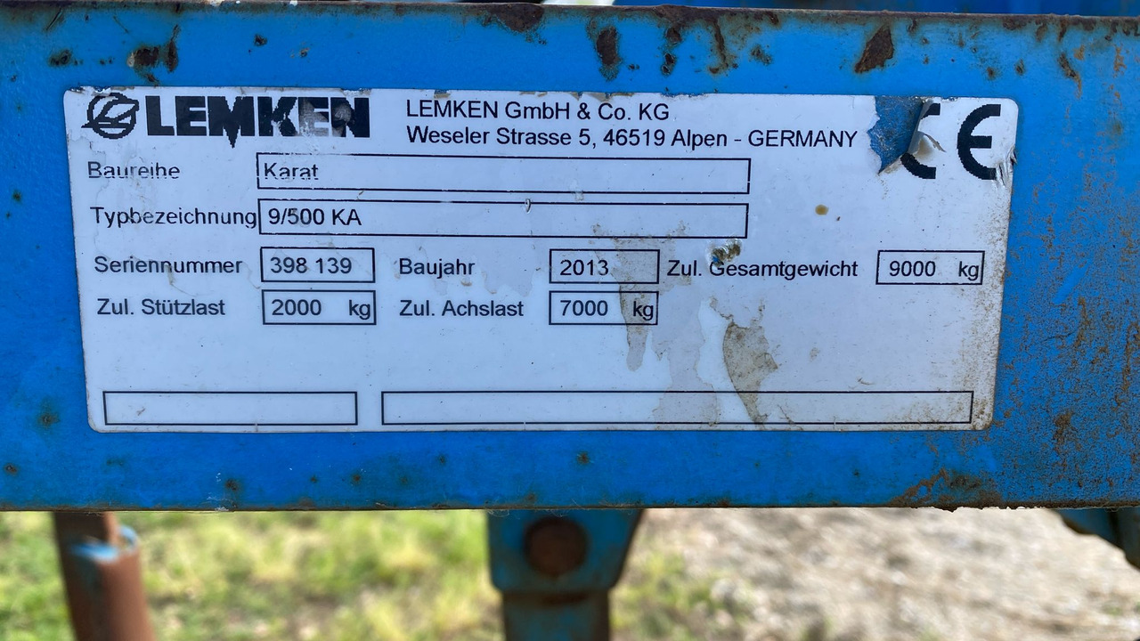 LEMKEN COLTIVATORE KARAT 9/500 KA - Kultivátor: 4 kép. LEMKEN COLTIVATORE KARAT 9/500 KA - Kultivátor: 4 kép.