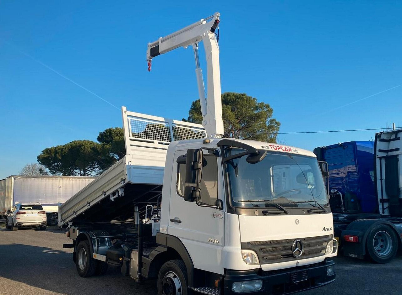 MERCEDES 816 ATEGO RIBALTABILE E GRU - Billenőplatós teherautó, Darus autó: 3 kép. MERCEDES 816 ATEGO RIBALTABILE E GRU - Billenőplatós teherautó, Darus autó: 3 kép.