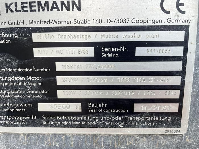 2021 Kleemann MC110z EVO2 - Jaw Crusher - Törőgép: 3 kép. 2021 Kleemann MC110z EVO2 - Jaw Crusher - Törőgép: 3 kép.
